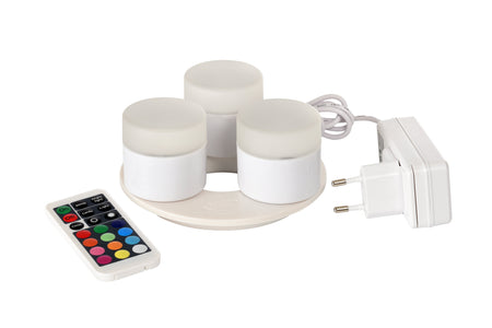 LED-Minilamps 3er Set, Warmweiss, Multicolor