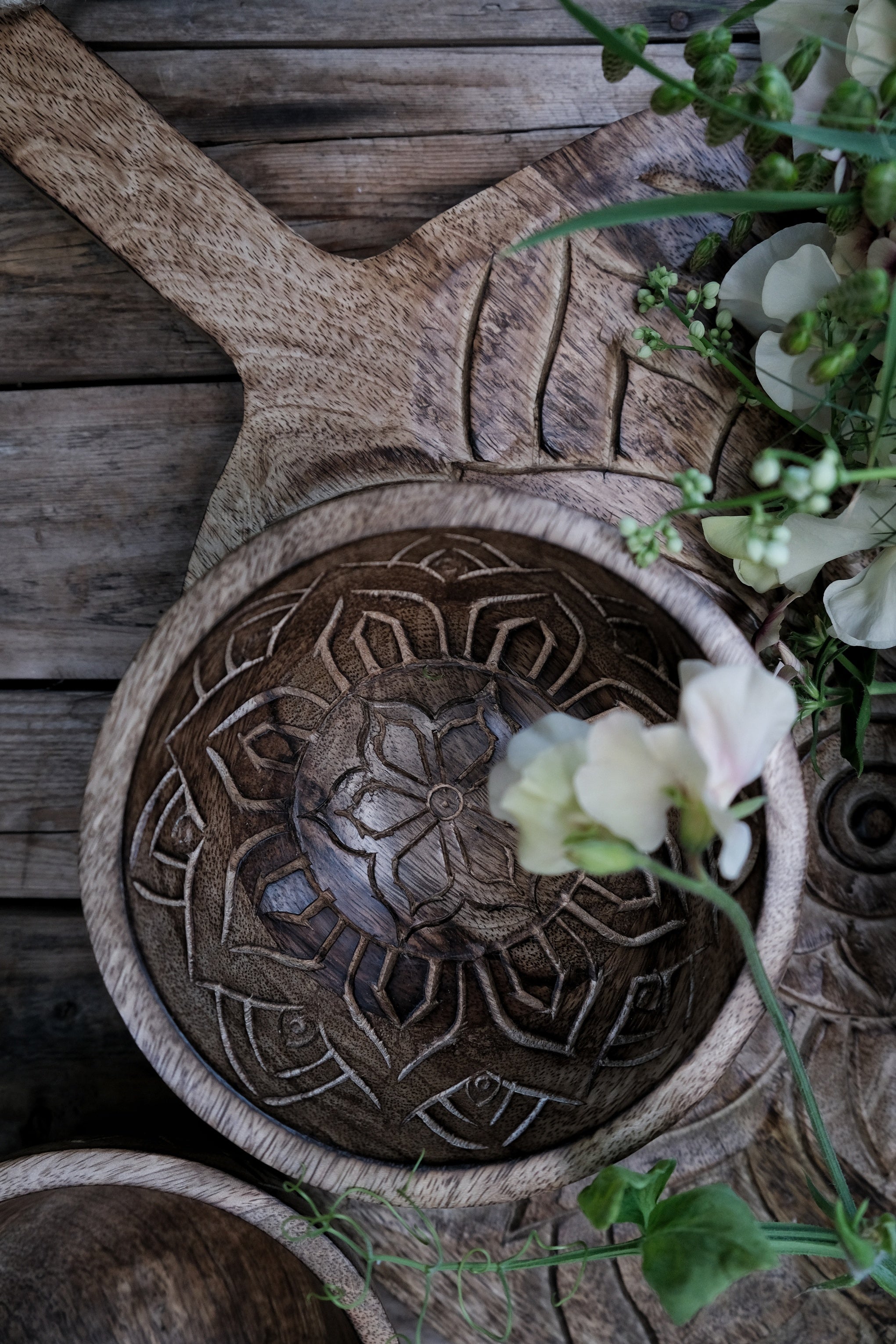 Fleur Holzschüssel Gross Mit Innengravur, Handarbeit