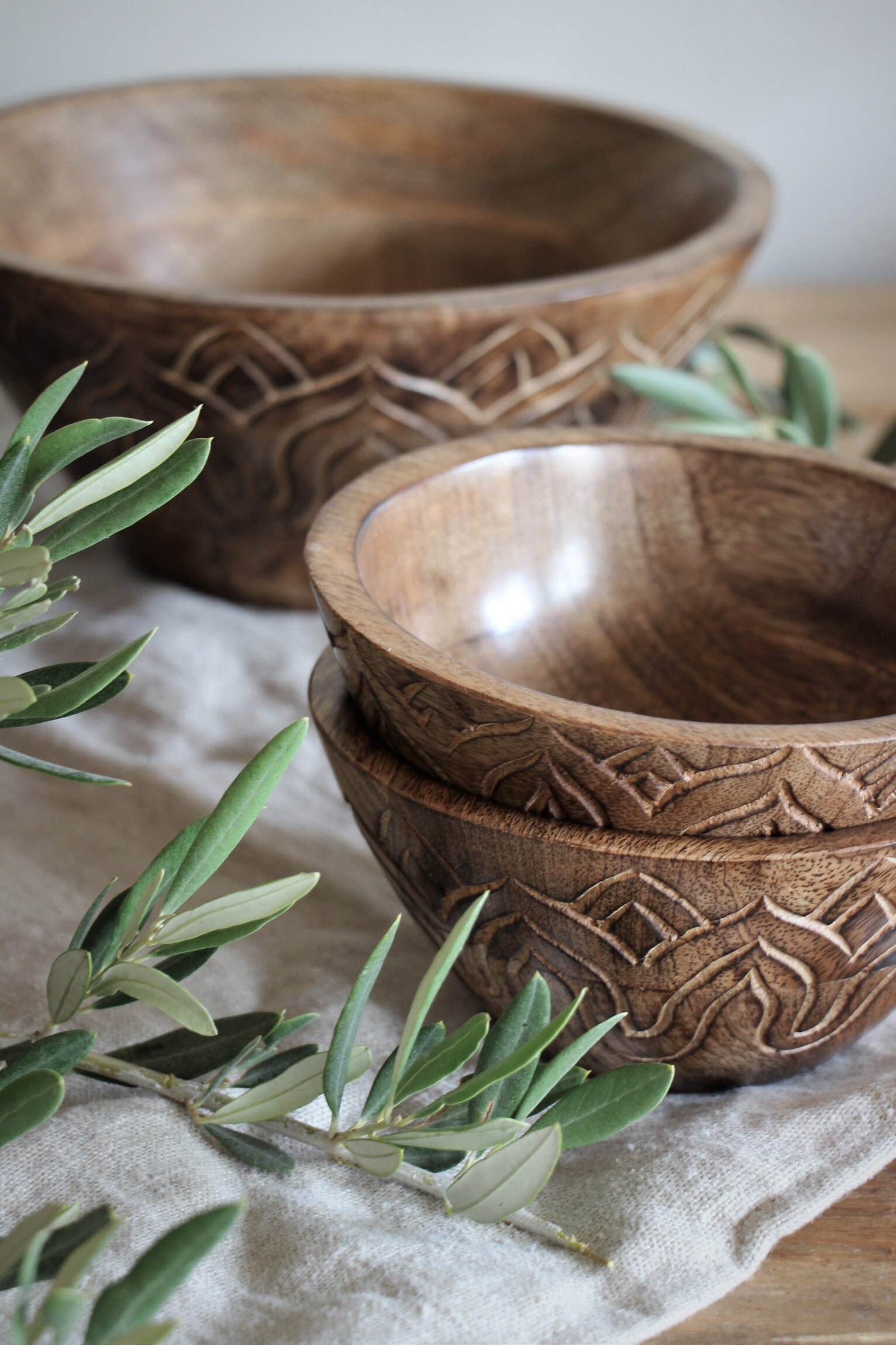 Fleur Holzschüssel Gross Mit Innengravur, Handarbeit