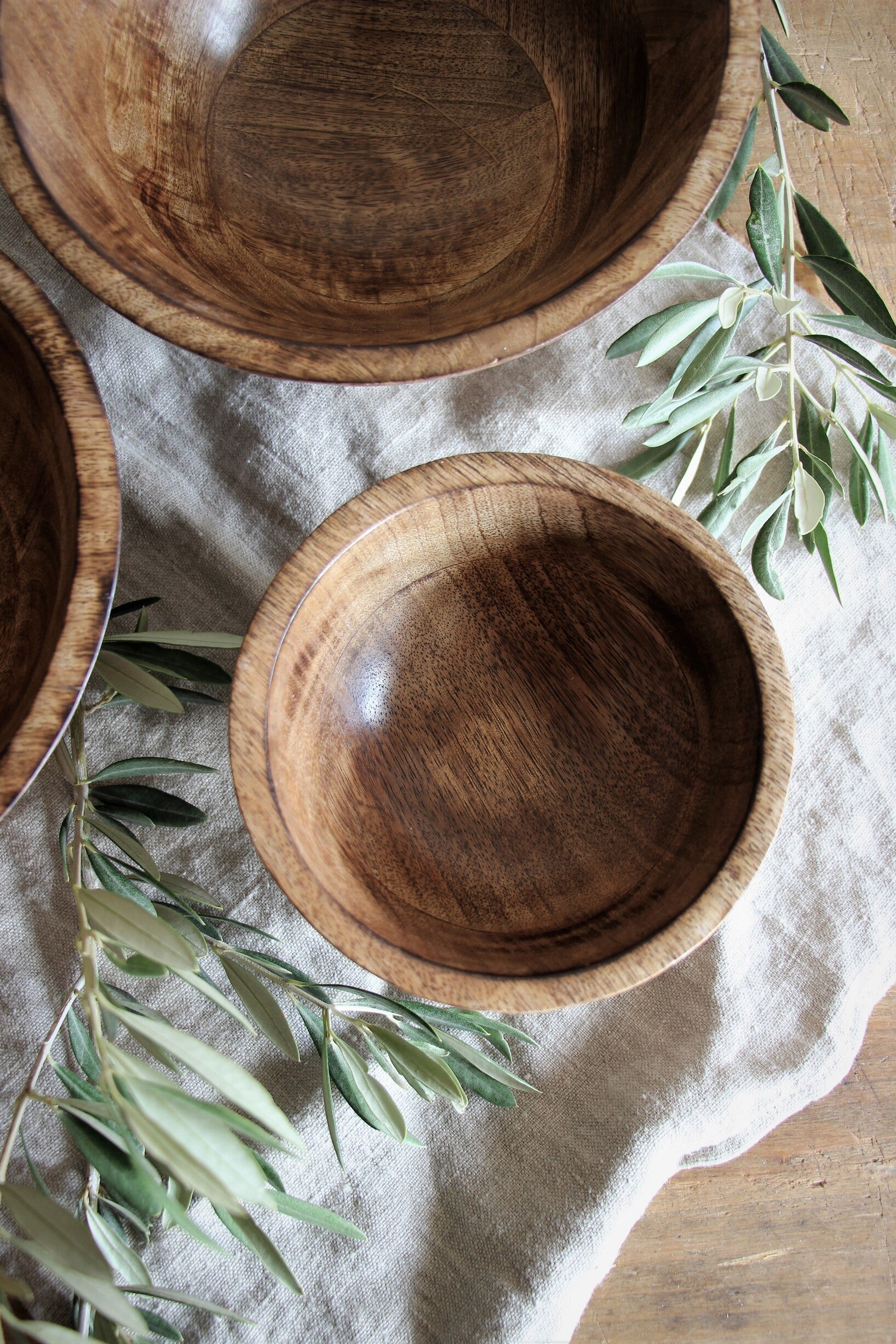 Fleur Holzschüssel Gross Mit Aussengravur, Handarbeit