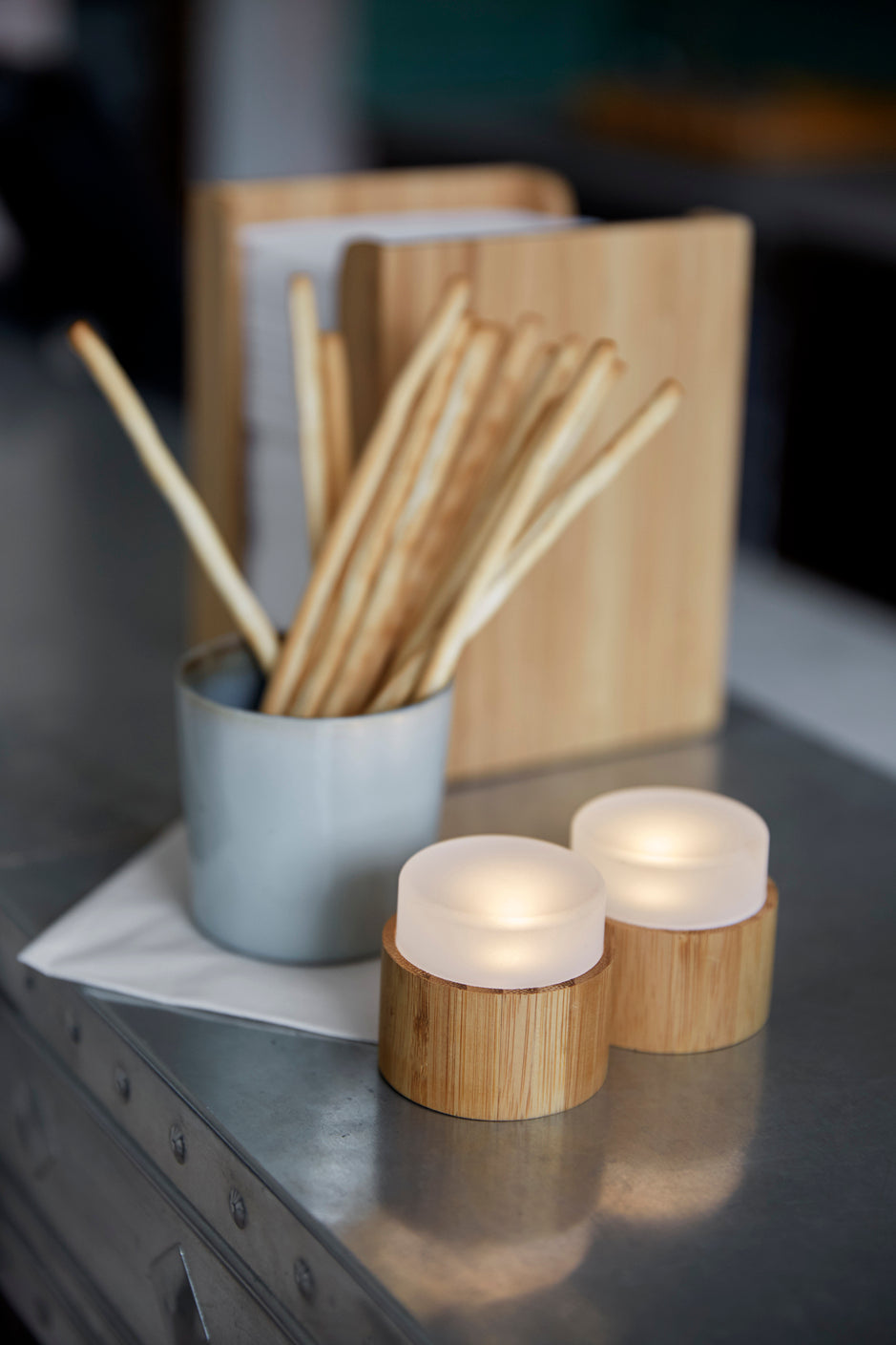 Bambus Kerzenhalter für LED-Mini Lamps