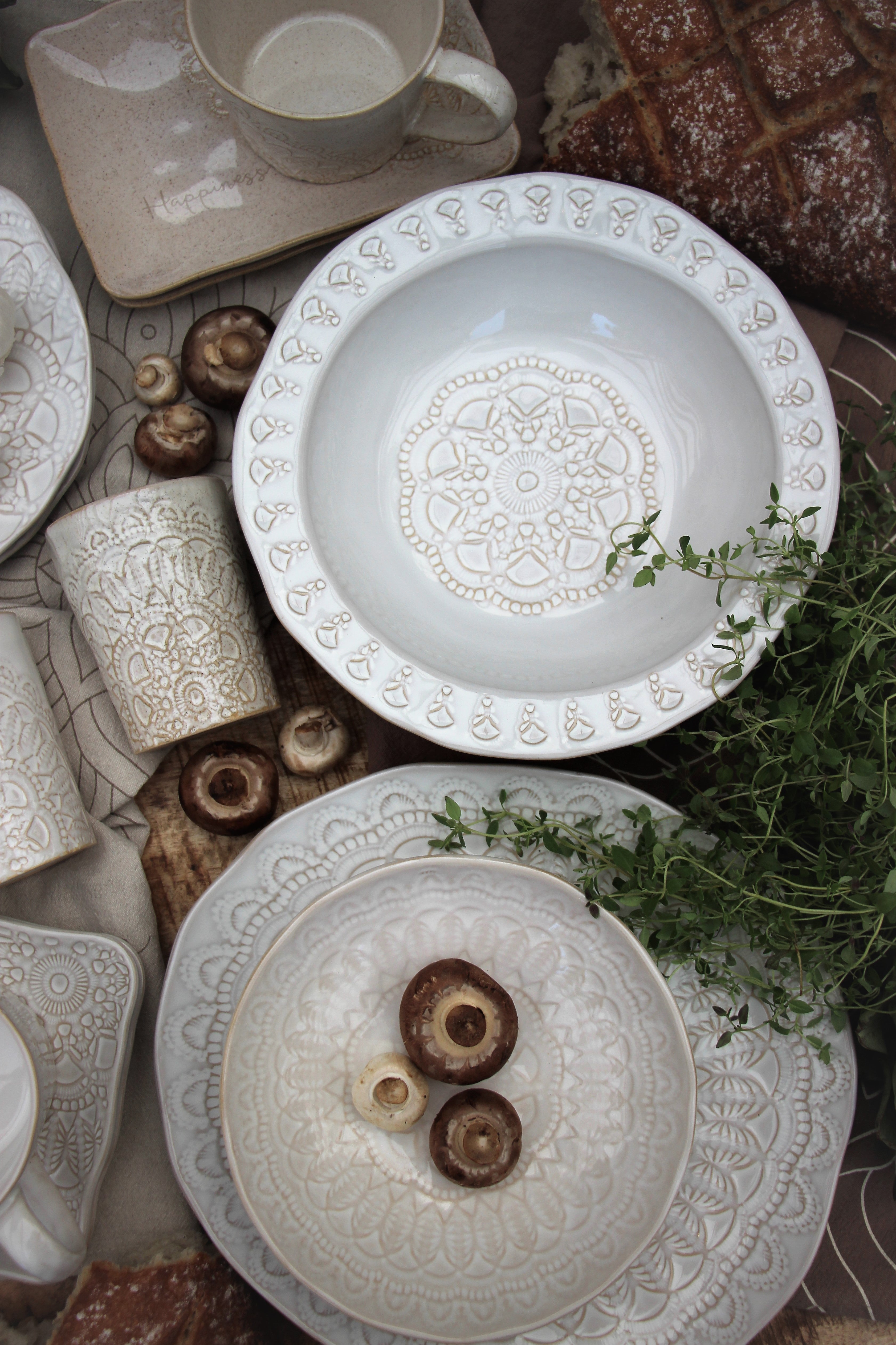 Hapiness Schale Gross, Weiss