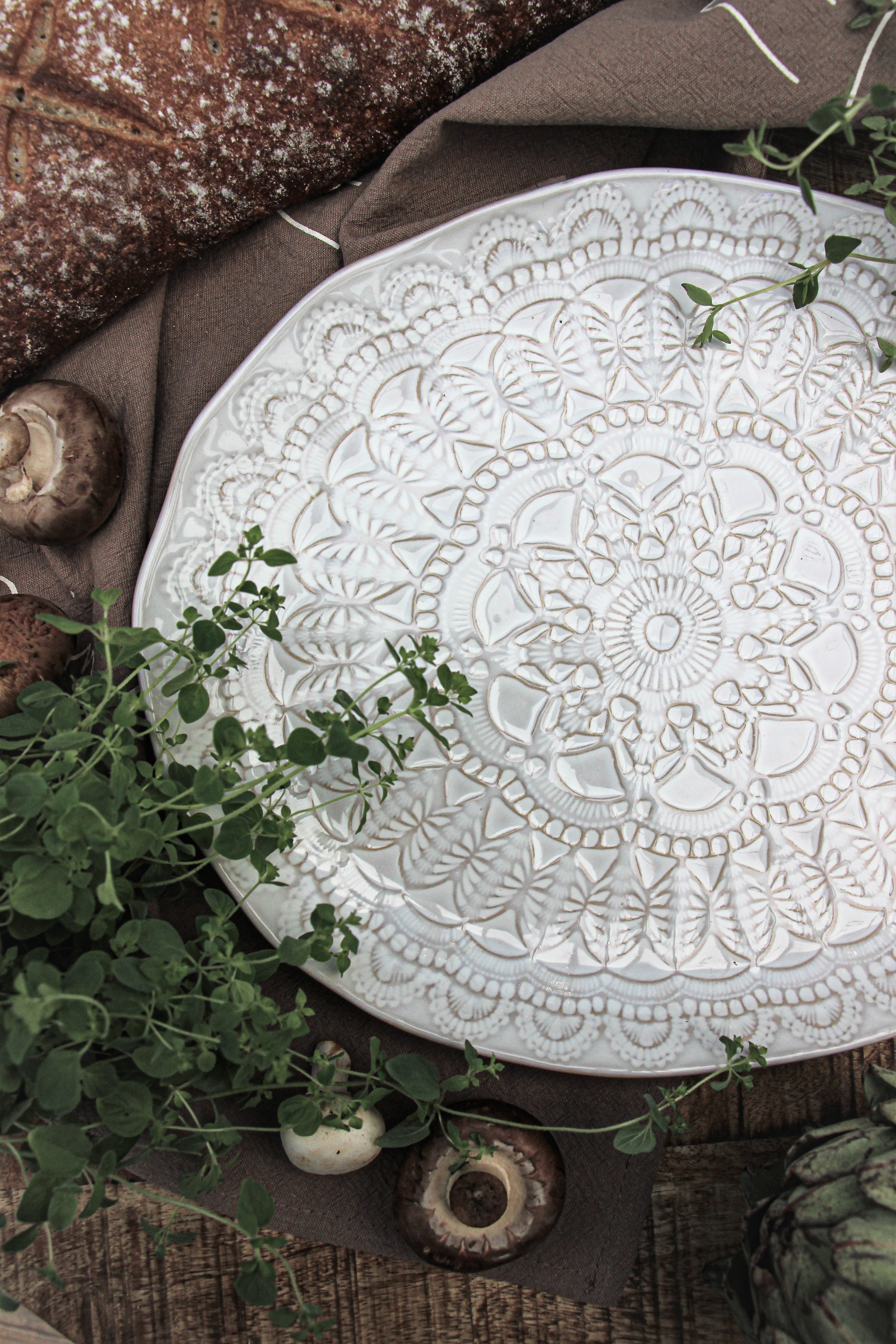 Happiness Platte Gross, Weiss