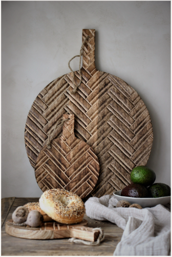 Fleur Schneidebrett Rund Gross, Handarbeit