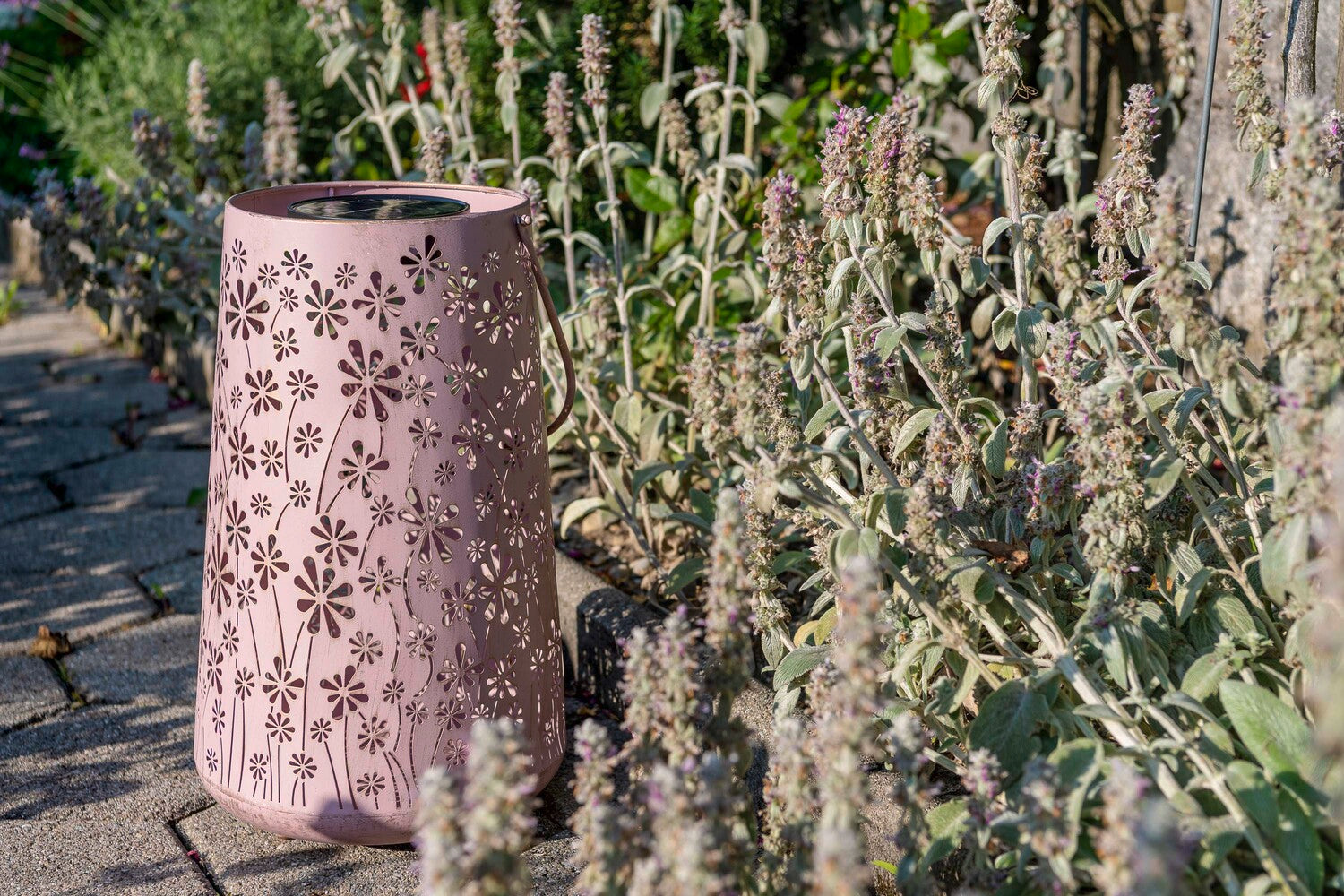 Solar Antic Laterne Blumenwiese