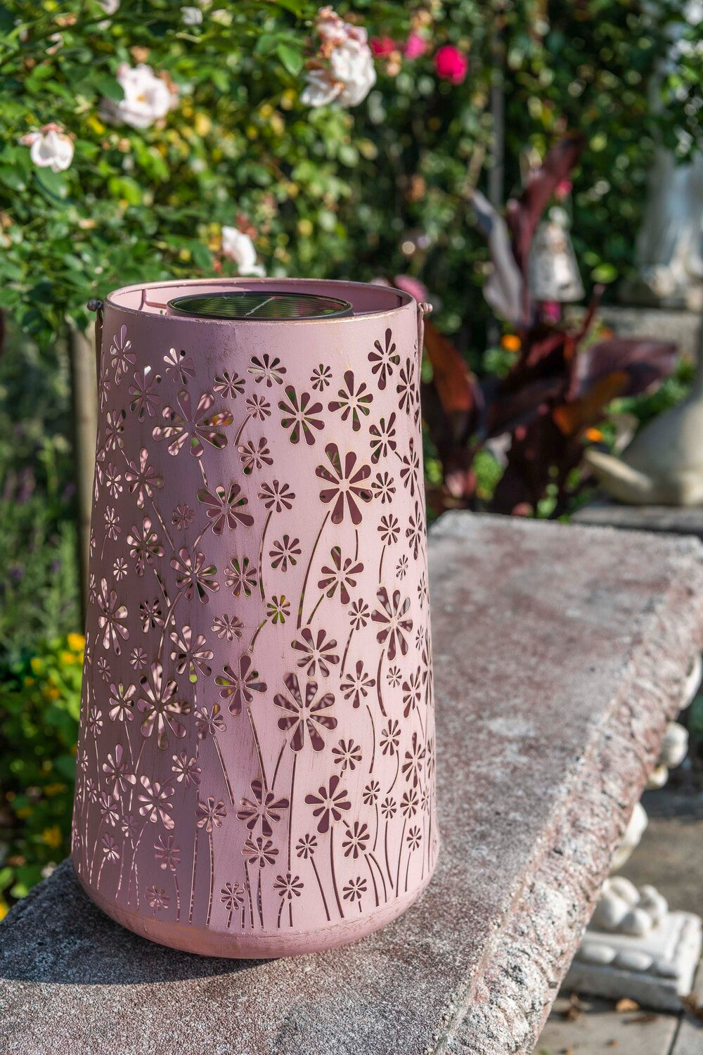 Solar Antic Laterne Blumenwiese