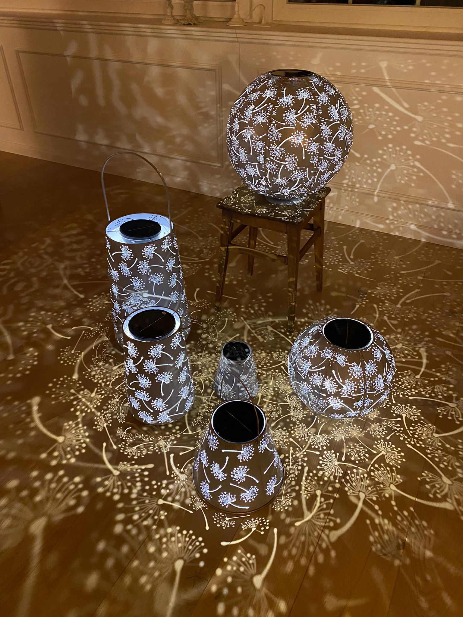 Solar Antic Laterne Pusteblume Konisch