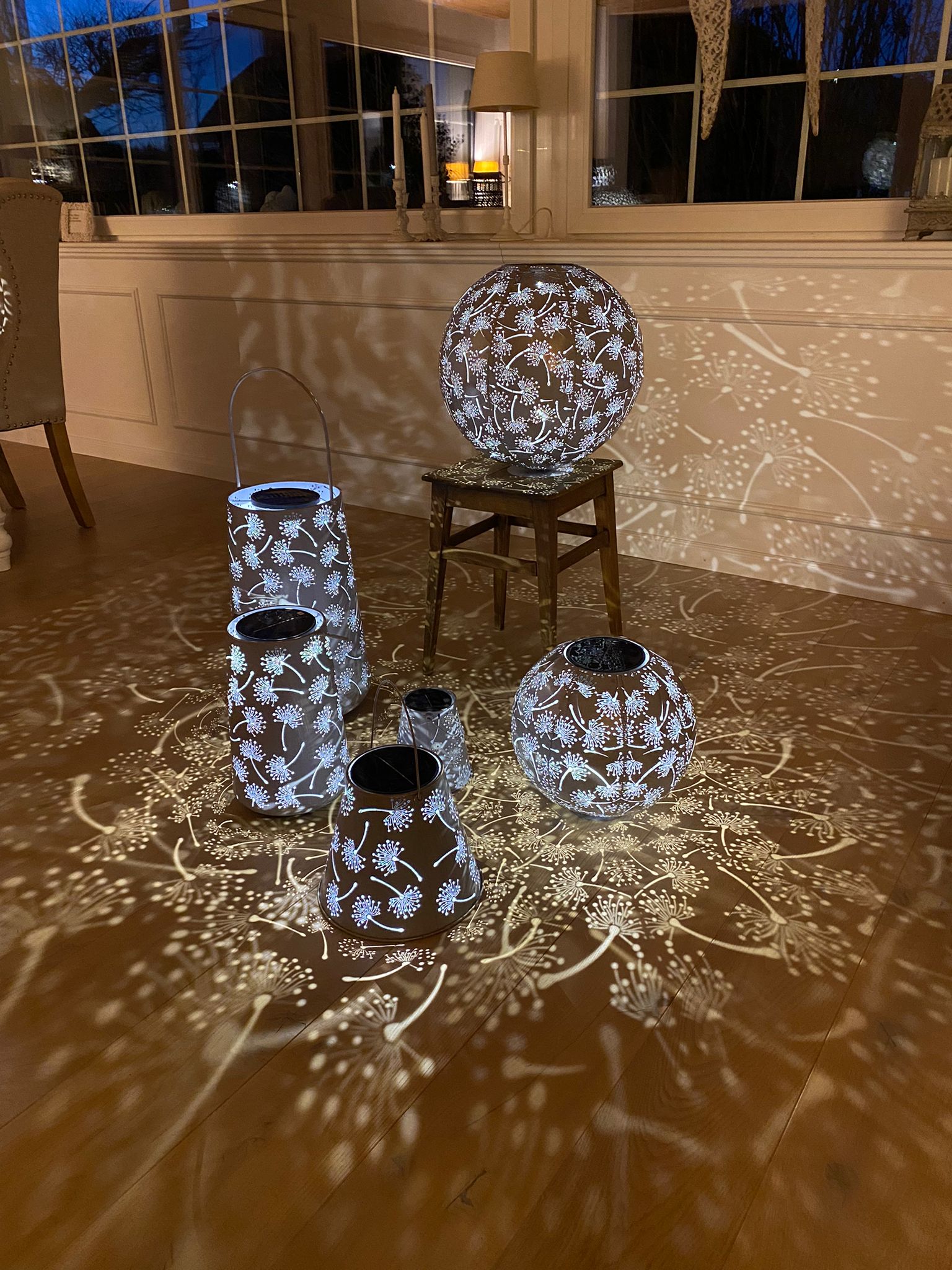 Solar Antic Laterne Pusteblume Konisch