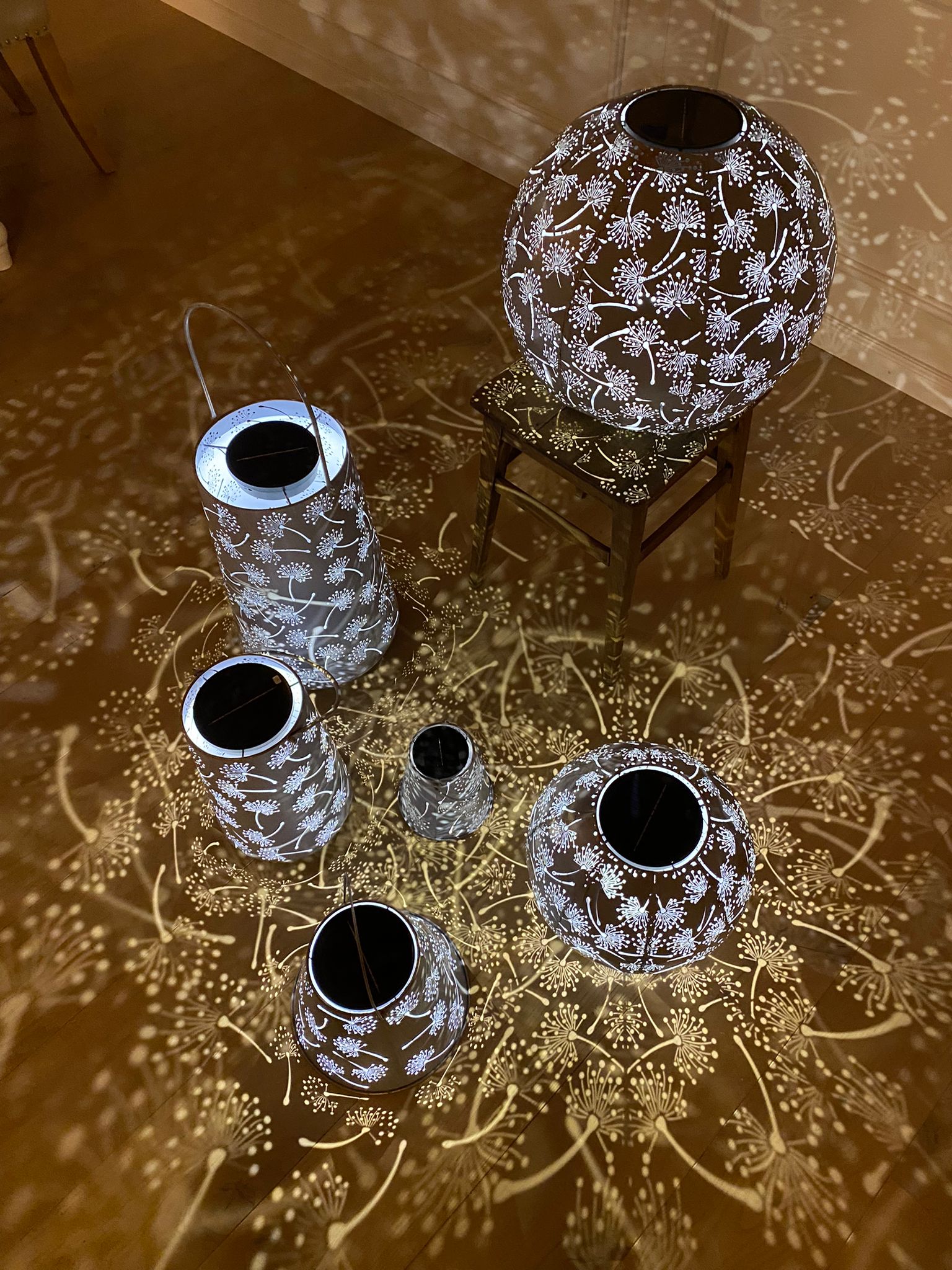 Solar Antic Laterne Pusteblume Konisch